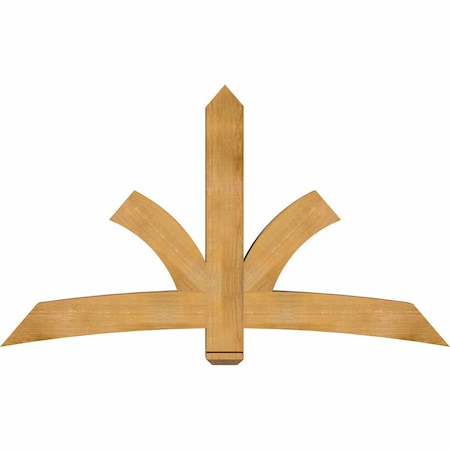 Ekena Millwork Davenport Rough Sawn Timber Gable Bracket, Western Red Cedar, 72"W x 42"H x 6"D x 6"F, 14/12 Pitch GBW072X42X0606DAV00RWR